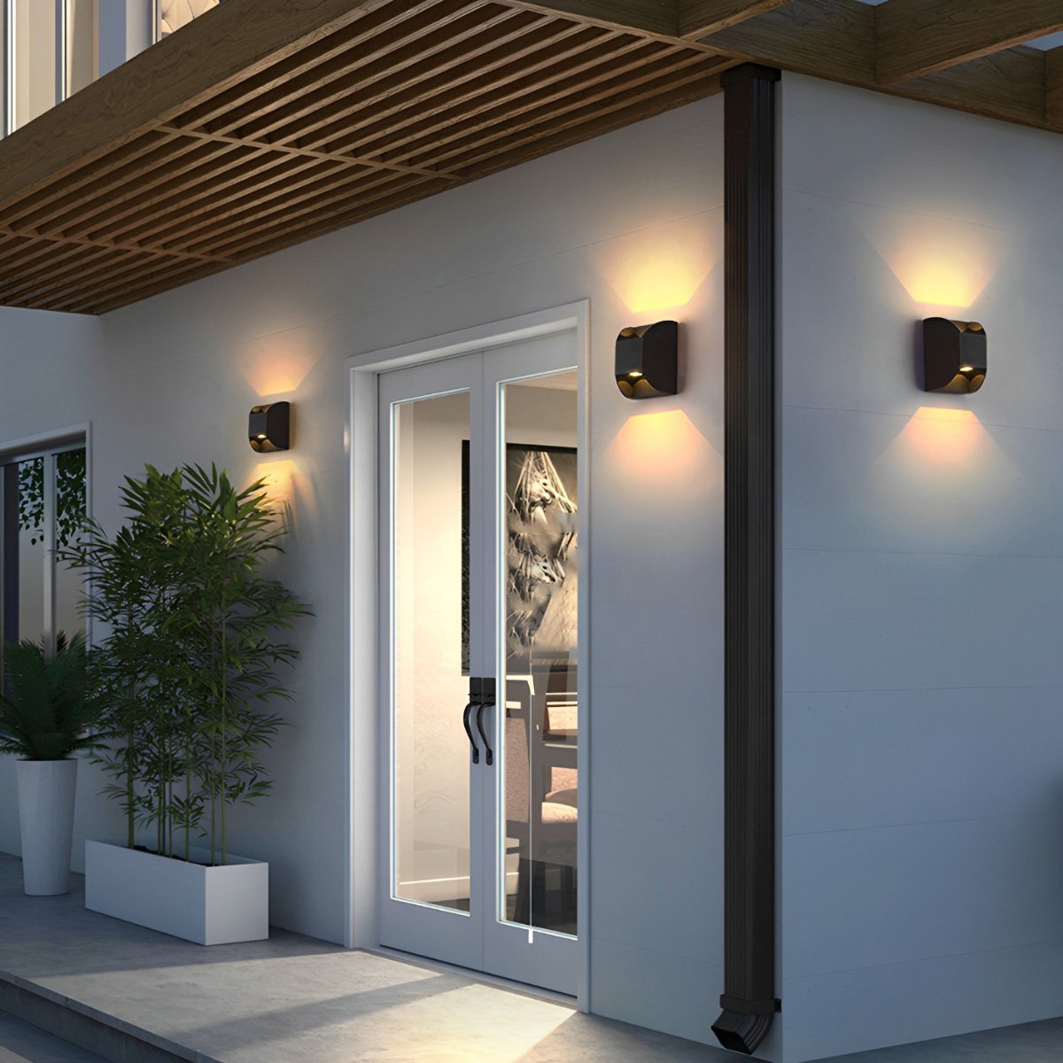 Waterproof Black Up and Down LED Outdoor Wall Sconces - Flyachilles