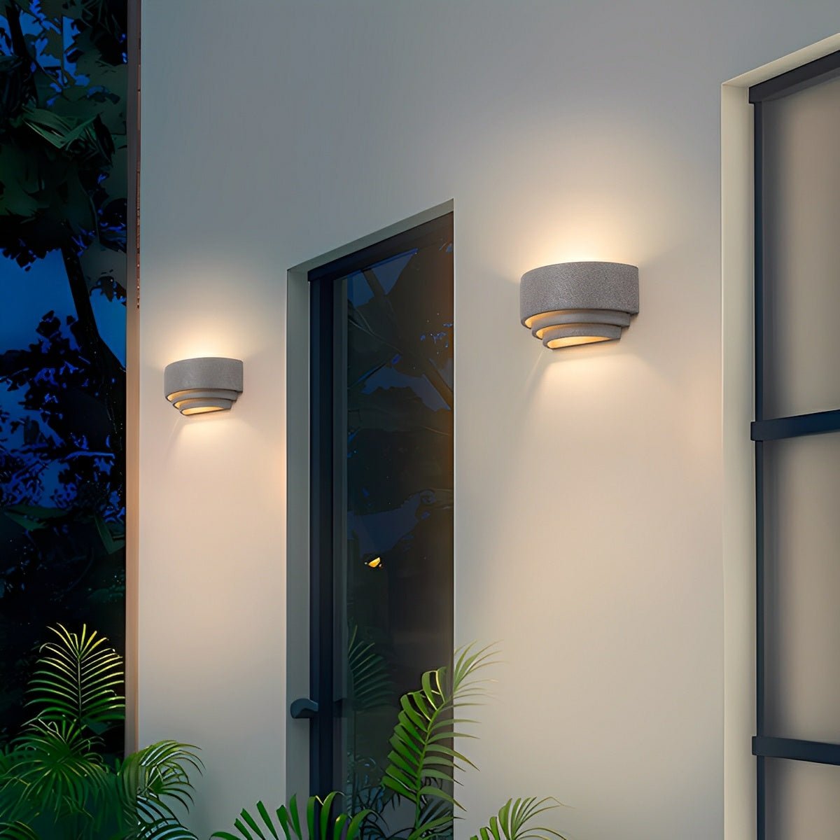 Waterproof Cement Tiered Up and Down LED Outdoor Wall Lights - Flyachilles
