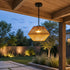Waterproof Coastal Geometric Rattan LED Outdoor Pendant Light - Flyachilles