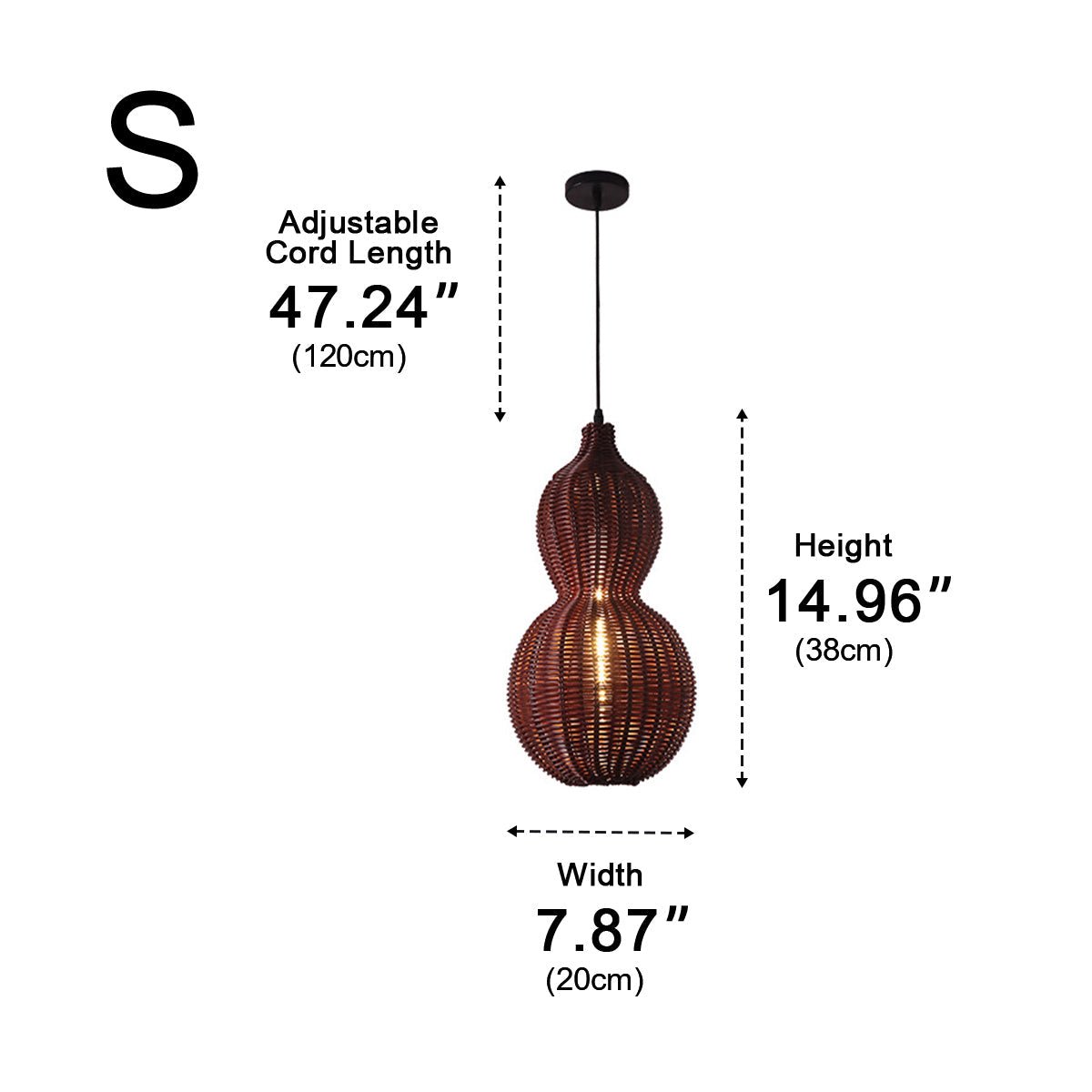 Waterproof Coastal Gourd Handwoven Rattan Outdoor Pendant Lights - Flyachilles