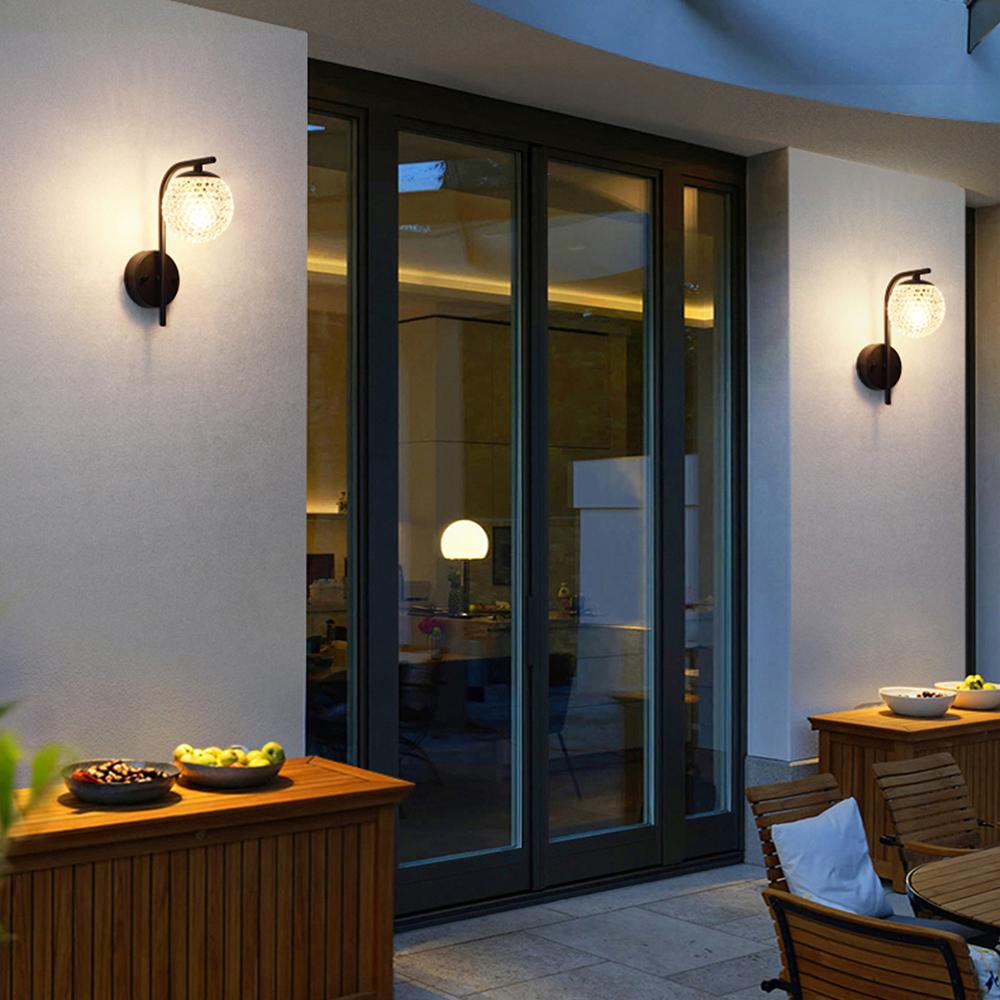 Waterproof Crystal Globe LED Outdoor Wall Sconces - Flyachilles