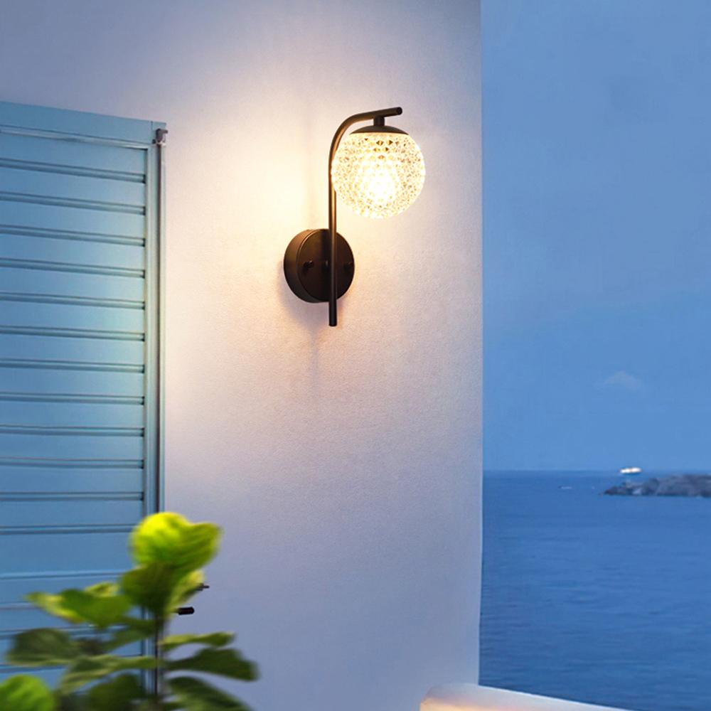 Waterproof Crystal Globe LED Outdoor Wall Sconces - Flyachilles