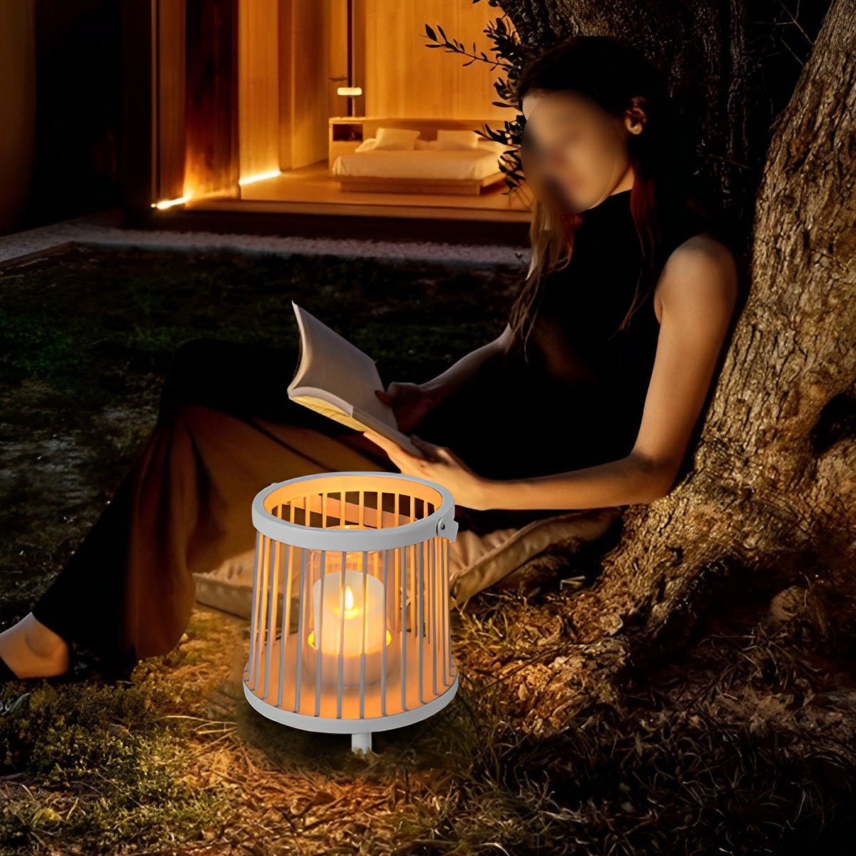 Waterproof Cylinder Outdoor Floor Lamps Hanging LED Candle Lanterns - Flyachilles