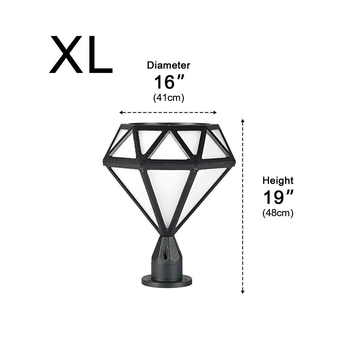 Waterproof Classic Modern Diamond Shape Sparkle Design Post Cap