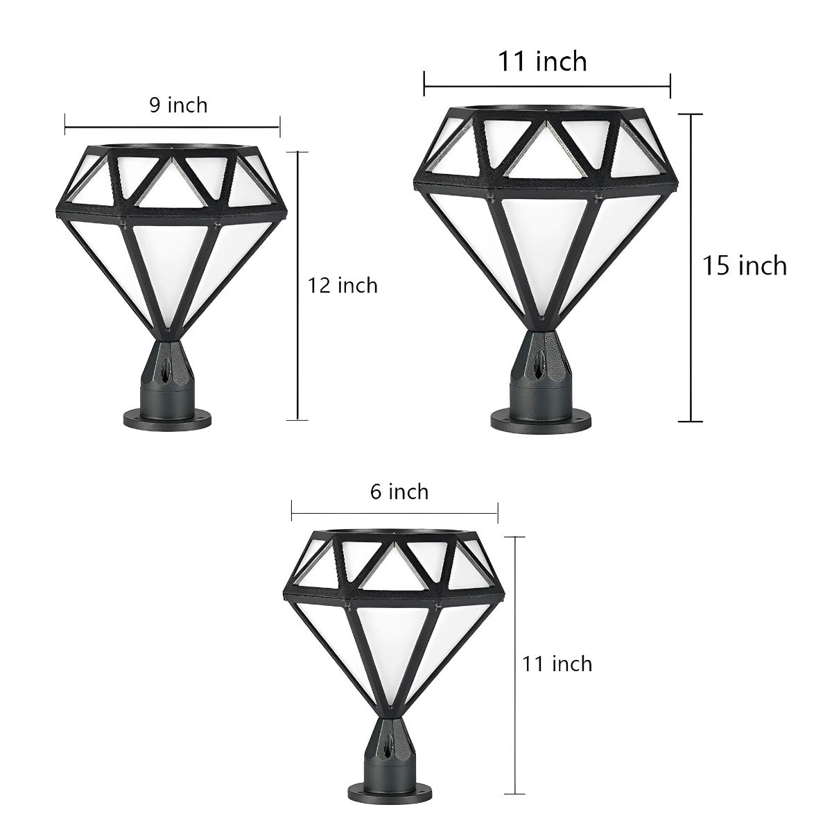 Waterproof Diamond Shape Post Cap Lights Fence Lighting - Flyachilles