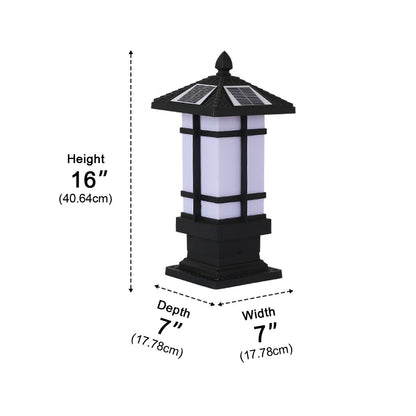 Waterproof Dimming with Remote Black Vintage Solar Fence Post Lights - Flyachilles