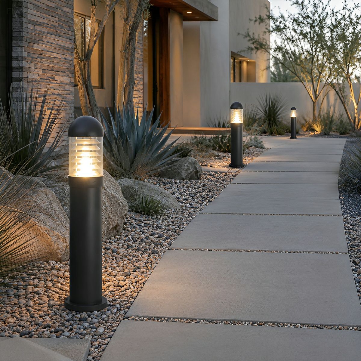 Waterproof Fence Patio Courtyard Park Yard Aluminum Pillar Post Column Lamp - Flyachilles