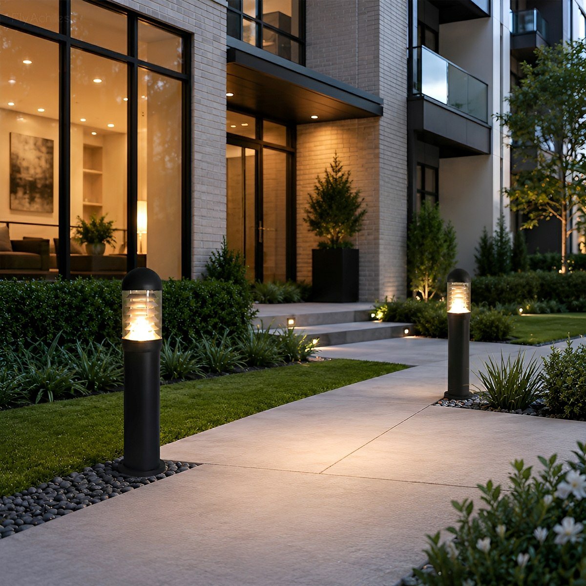 Waterproof Fence Patio Courtyard Park Yard Aluminum Pillar Post Column Lamp - Flyachilles