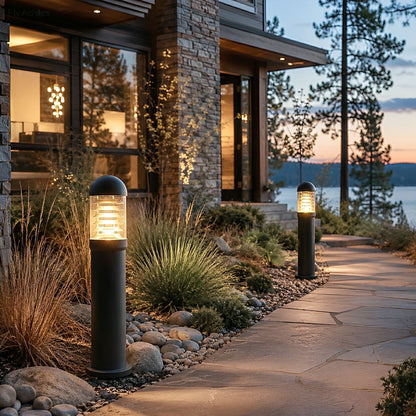 Waterproof Fence Patio Courtyard Park Yard Aluminum Pillar Post Column Lamp - Flyachilles
