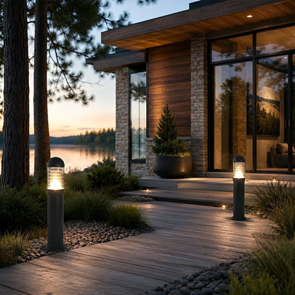 Waterproof Fence Patio Courtyard Park Yard Aluminum Pillar Post Column Lamp - Flyachilles