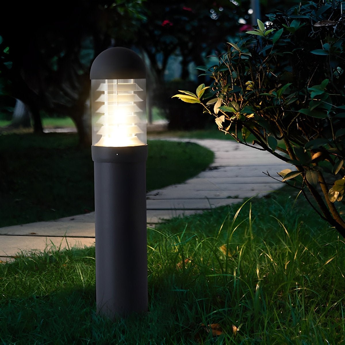 Waterproof Fence Patio Courtyard Park Yard Aluminum Pillar Post Column Lamp - Flyachilles