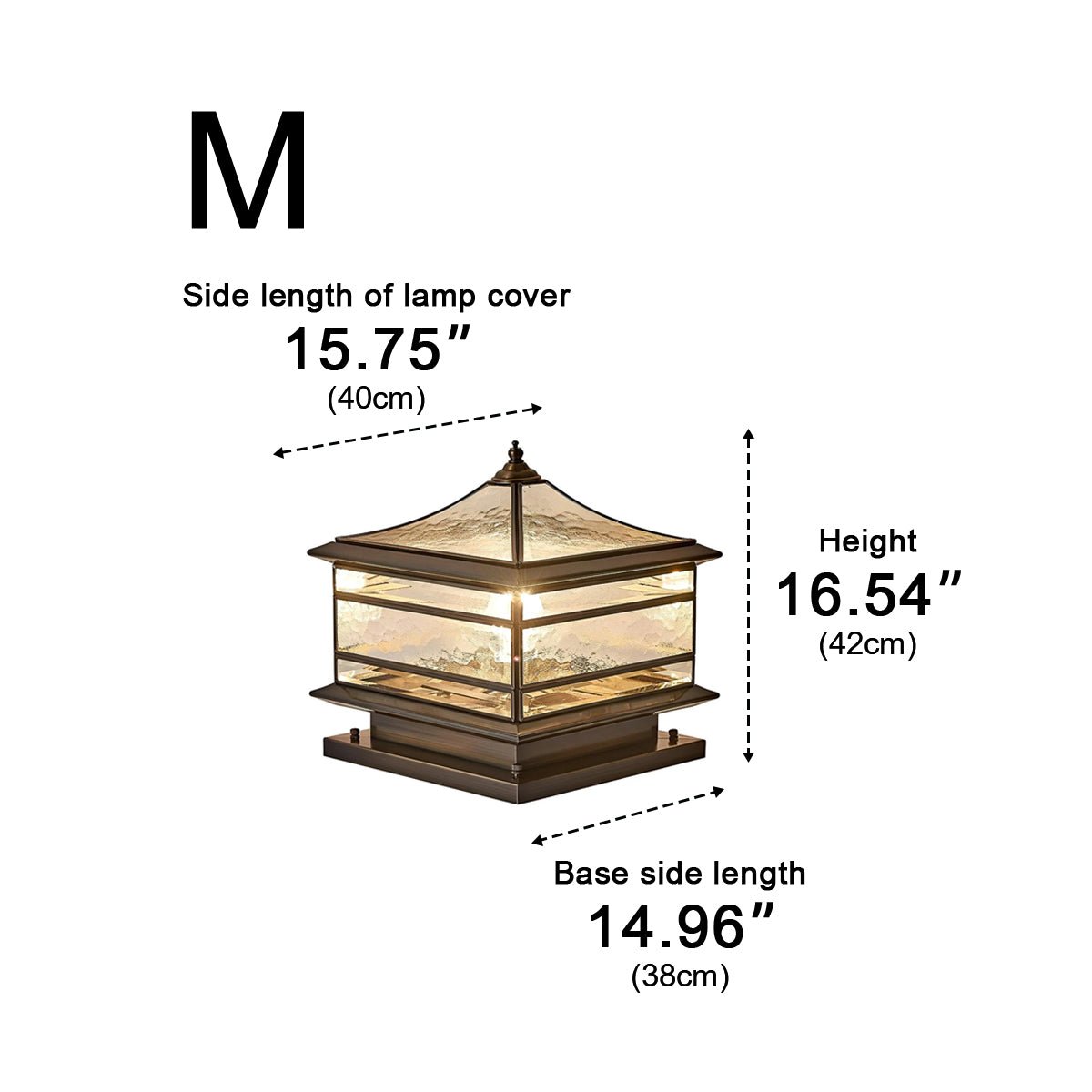 Waterproof Glass Copper Vintage Outdoor Fence Post Lights Pillar Light Column Lamp - Flyachilles