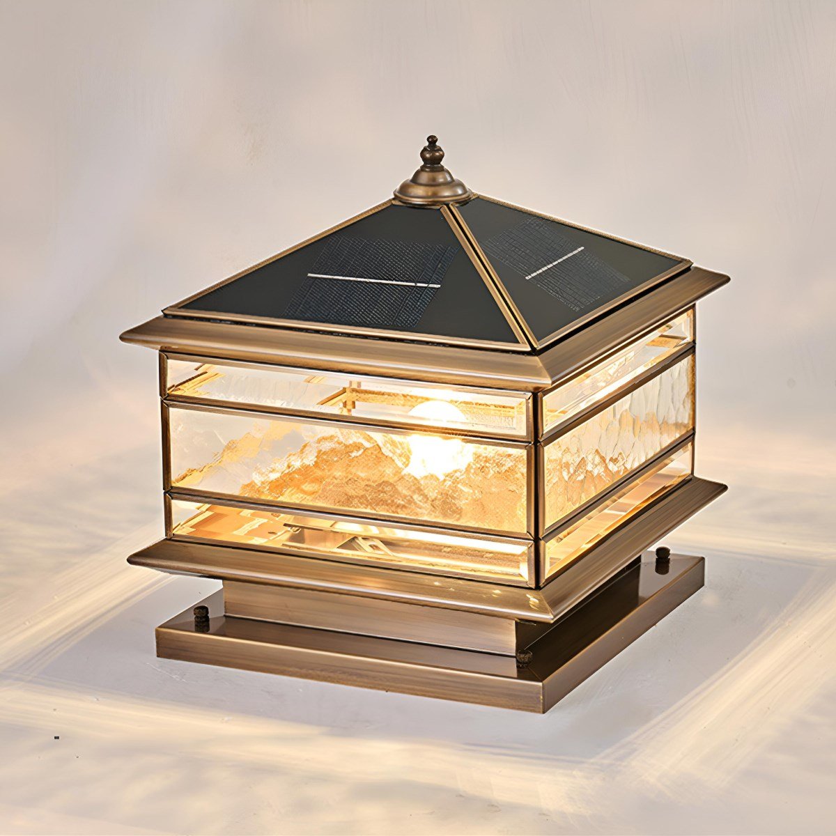 Waterproof Glass Copper Vintage Outdoor Fence Post Lights Pillar Light Column Lamp - Flyachilles