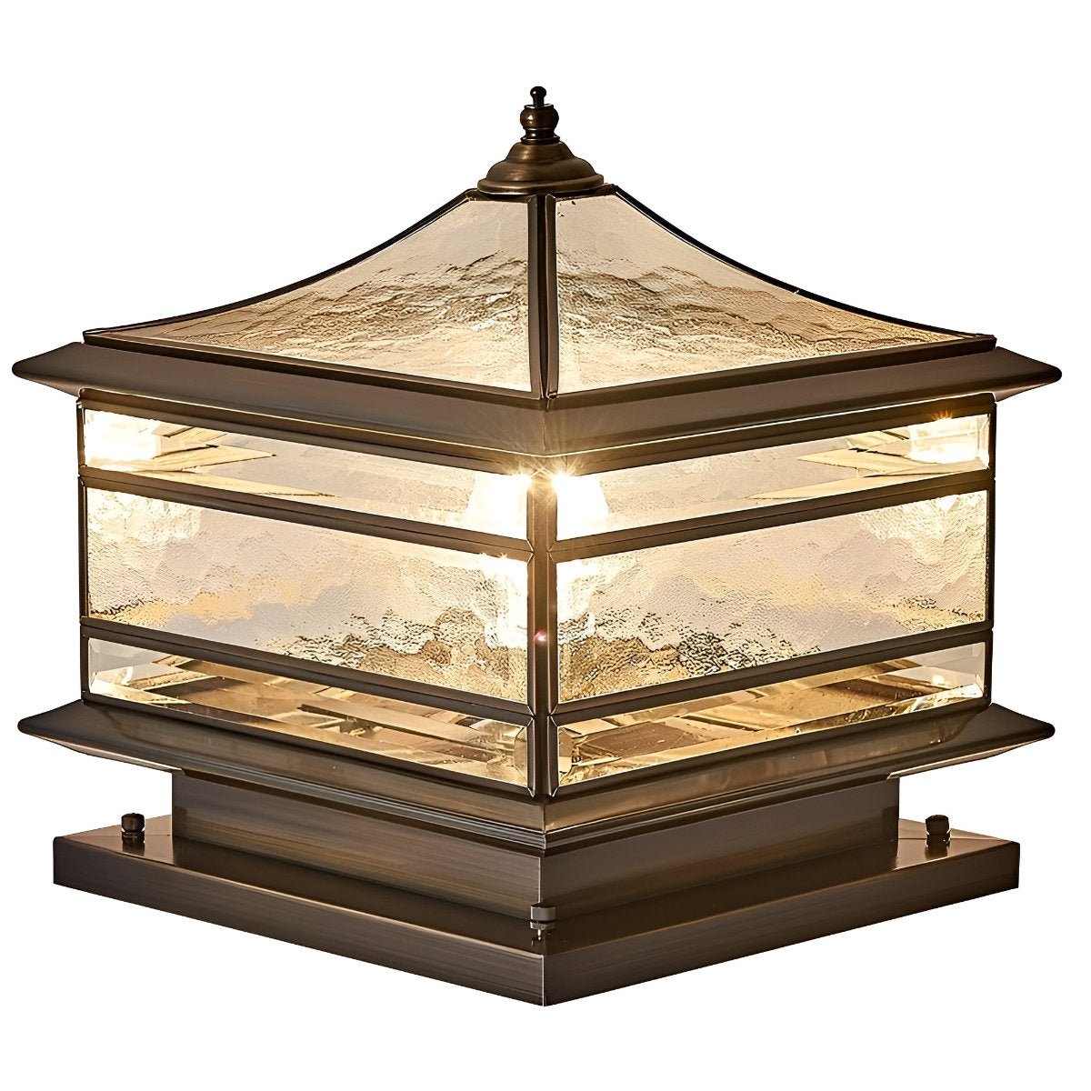 Waterproof Glass Copper Vintage Outdoor Fence Post Lights Pillar Light Column Lamp - Flyachilles