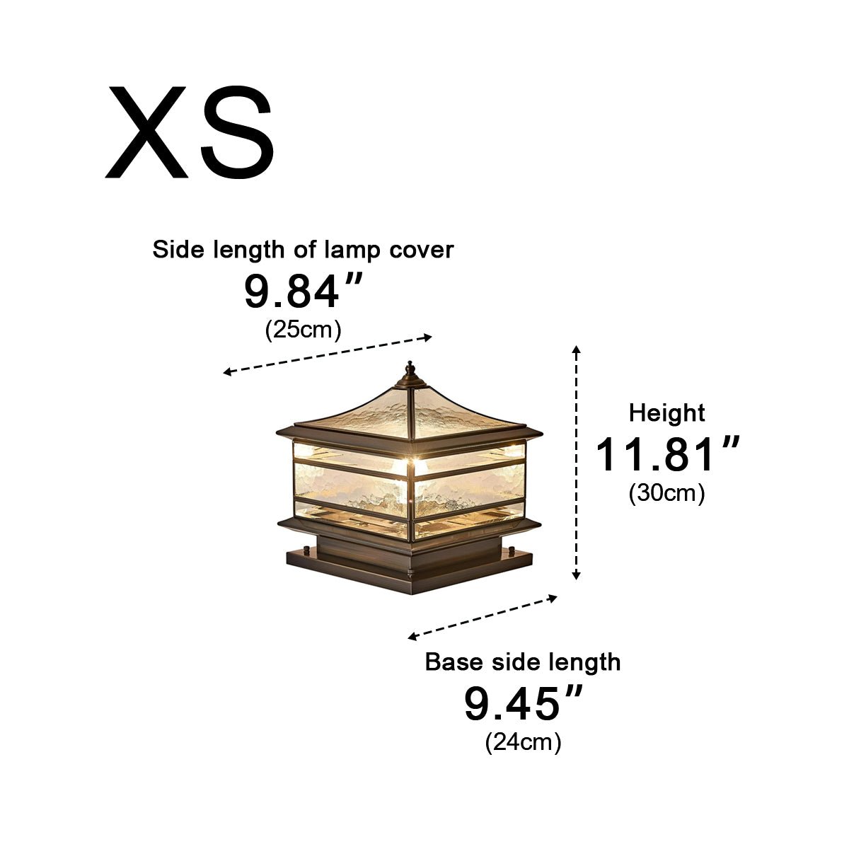 Waterproof Glass Copper Vintage Outdoor Fence Post Lights Pillar Light Column Lamp - Flyachilles