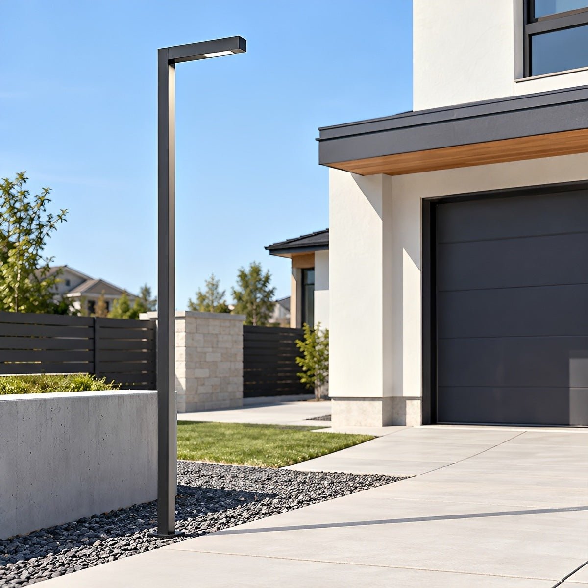 Waterproof LED Black Modern Column Outdoor Pole Street Light - Flyachilles