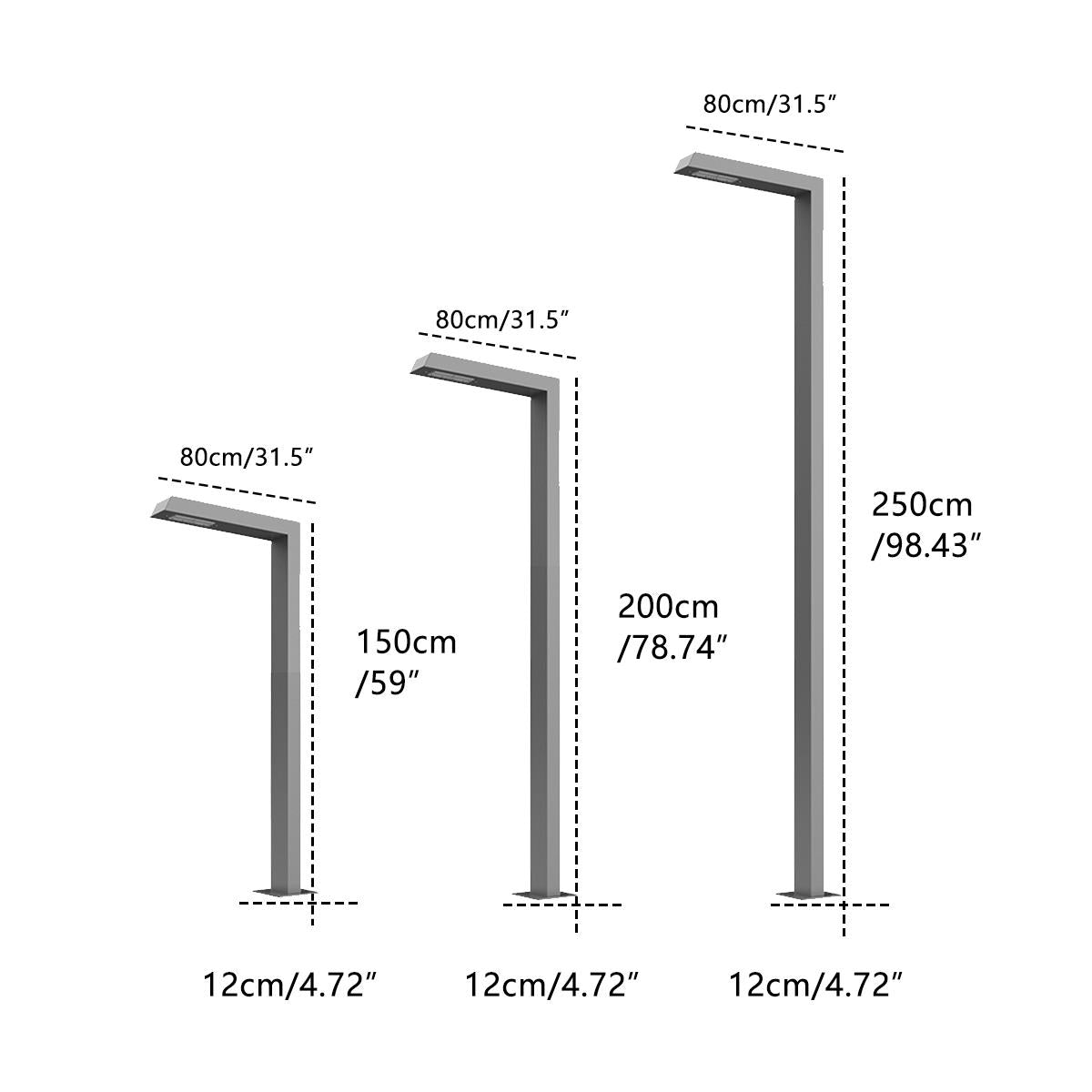 Waterproof LED Black Modern Column Outdoor Post Lights - Flyachilles