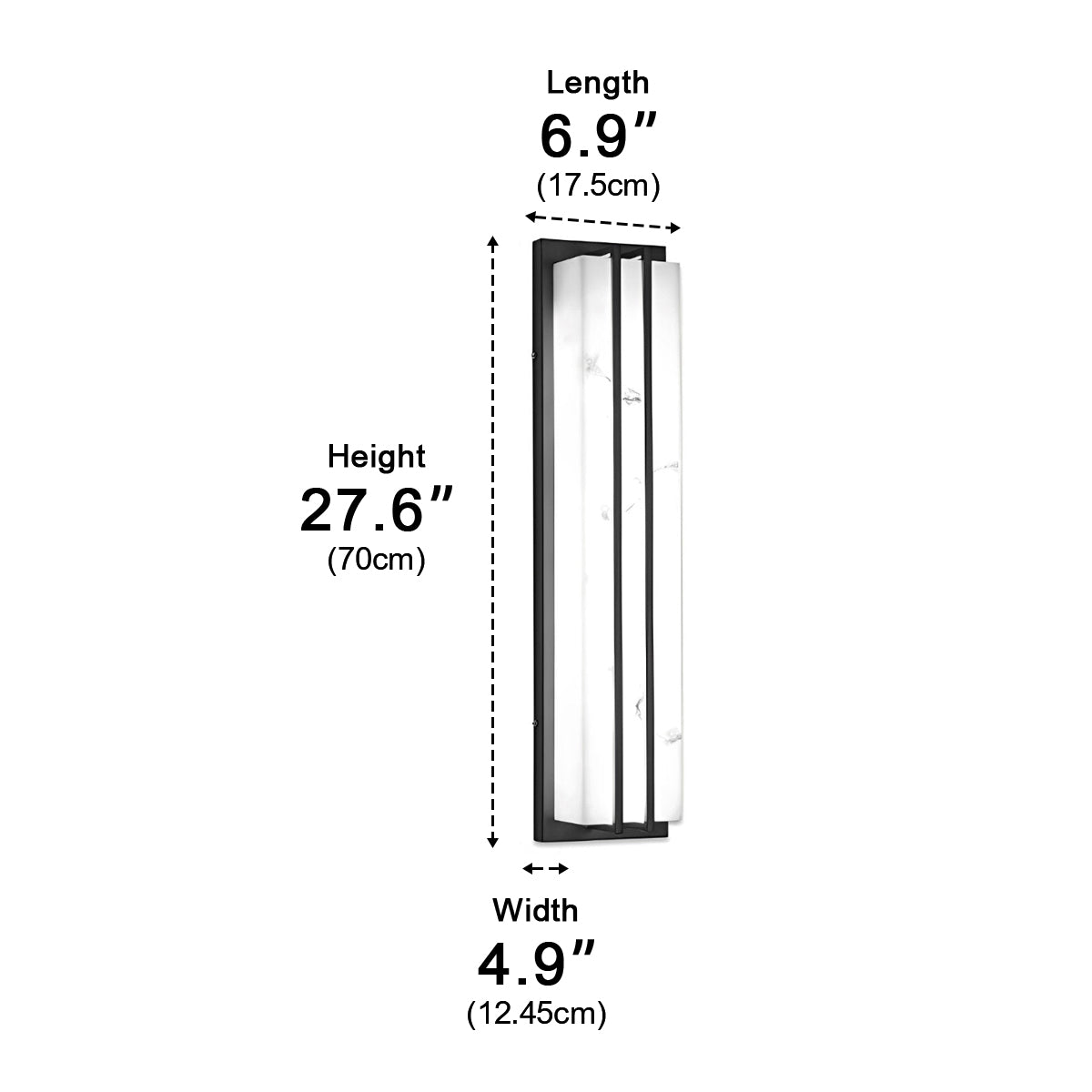 Waterproof LED Black Modern Minimalist Rectangular Outdoor Wall Light - Flyachilles