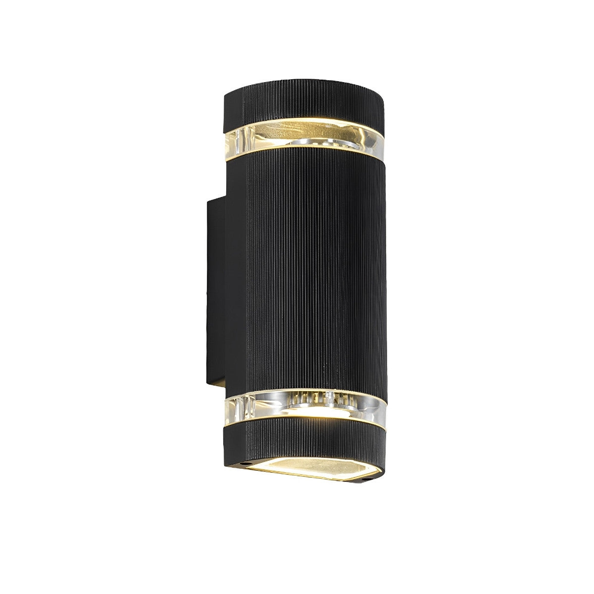 Waterproof LED Outdoor Up and Down Double Head Acrylic Aluminum Black Wall Sconce - Flyachilles