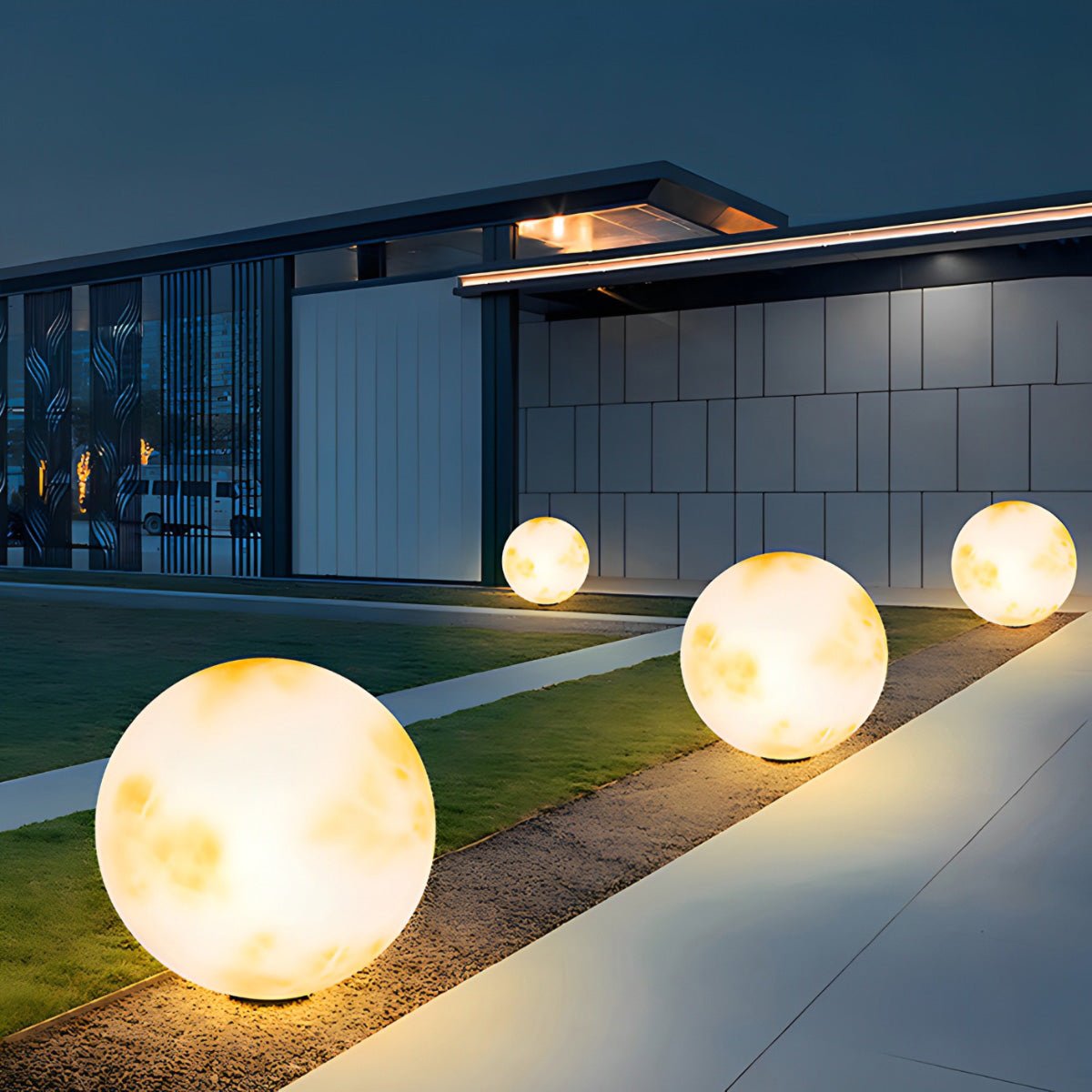 Waterproof LED Round Ball Moon Light Modern Solar Post Caps Lights