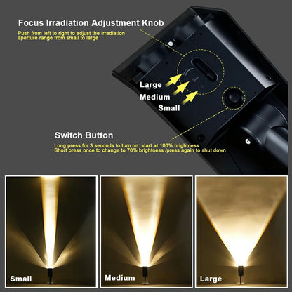 Waterproof LED Solar Multi - zoom Spot Light Landscape Lighting - Flyachilles