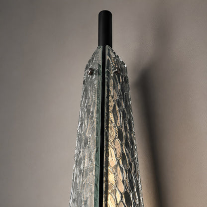 Waterproof Luxury Diamond Leaf Textured Glass Outdoor Wall Light - Flyachilles