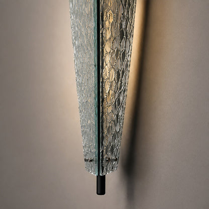 Waterproof Luxury Diamond Leaf Textured Glass Outdoor Wall Light - Flyachilles