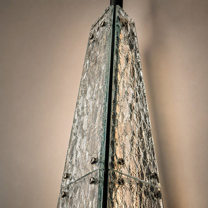 Waterproof Luxury Diamond Leaf Textured Glass Outdoor Wall Light - Flyachilles