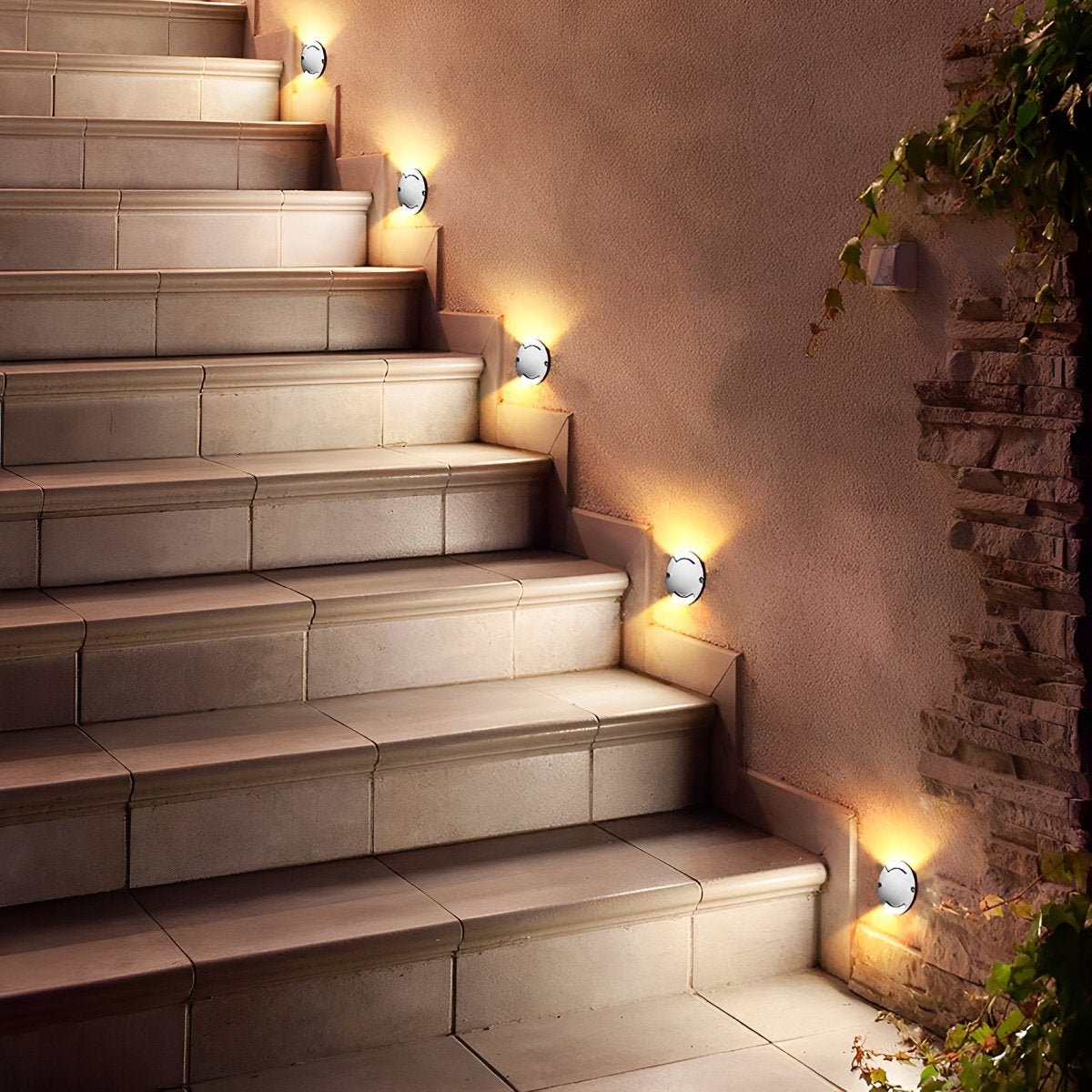 Waterproof Mdern Round LED Outdoor Step Lights Deck Stair Lights - Flyachilles