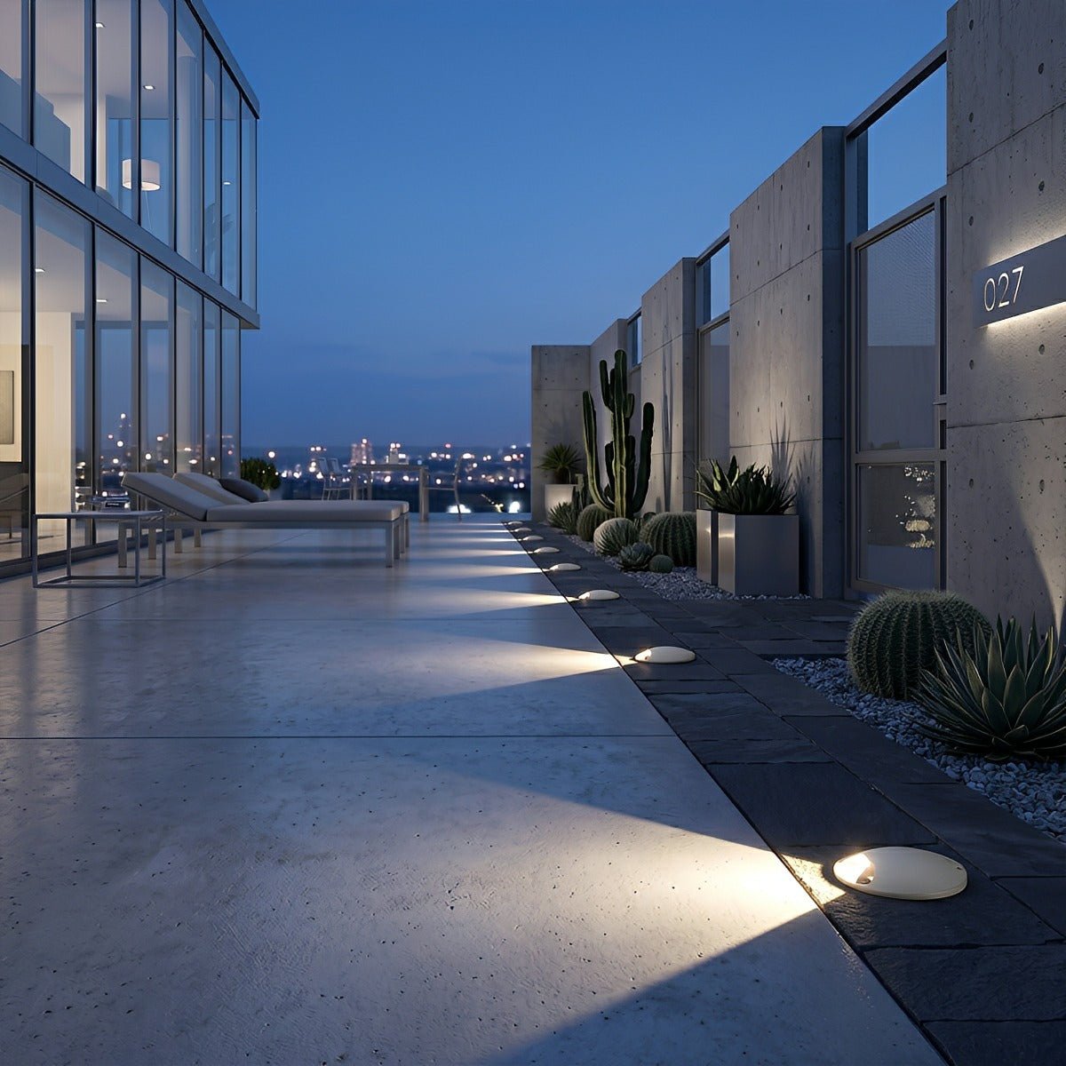 Recessed Walkways Waterproof Modern Round LED Recessed Outdoor Step Lights Deck Stair ...