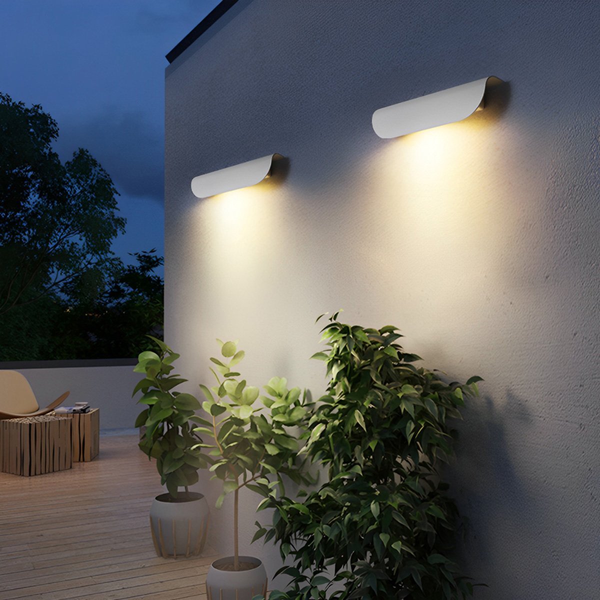 Modern Waterproof Minimalist Arc-shaped LED Outdoor Wall Sconces ...