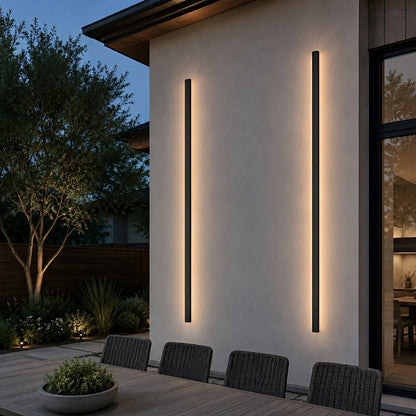 Waterproof Modern Black Long Strip LED Sconce Light Frosted Wall Light - Flyachilles