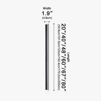 Waterproof Modern Black Long Strip LED Sconce Light Frosted Wall Light - Flyachilles