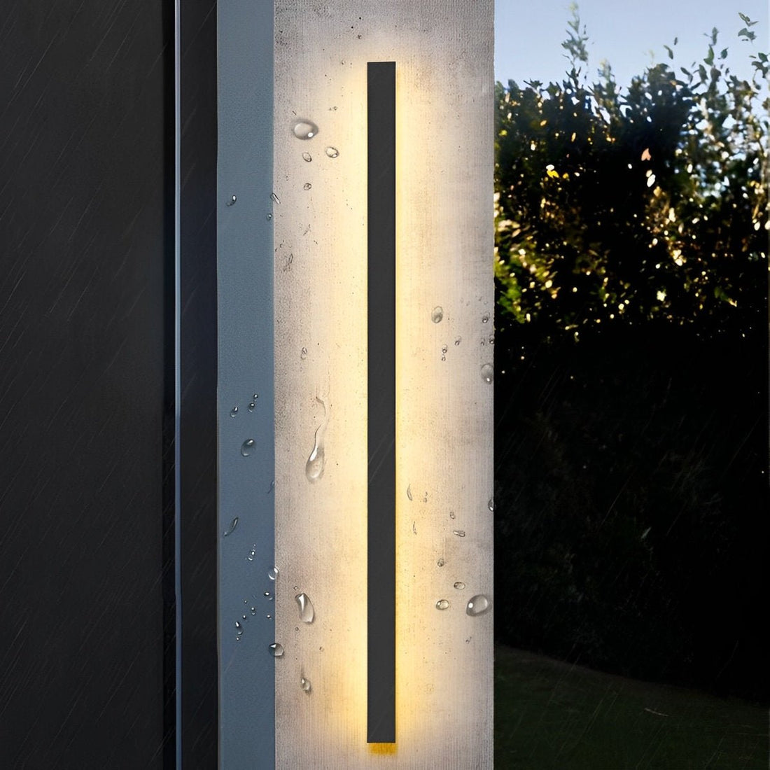 Waterproof Modern Black Long Strip LED Sconce Light Frosted Wall Light - Flyachilles