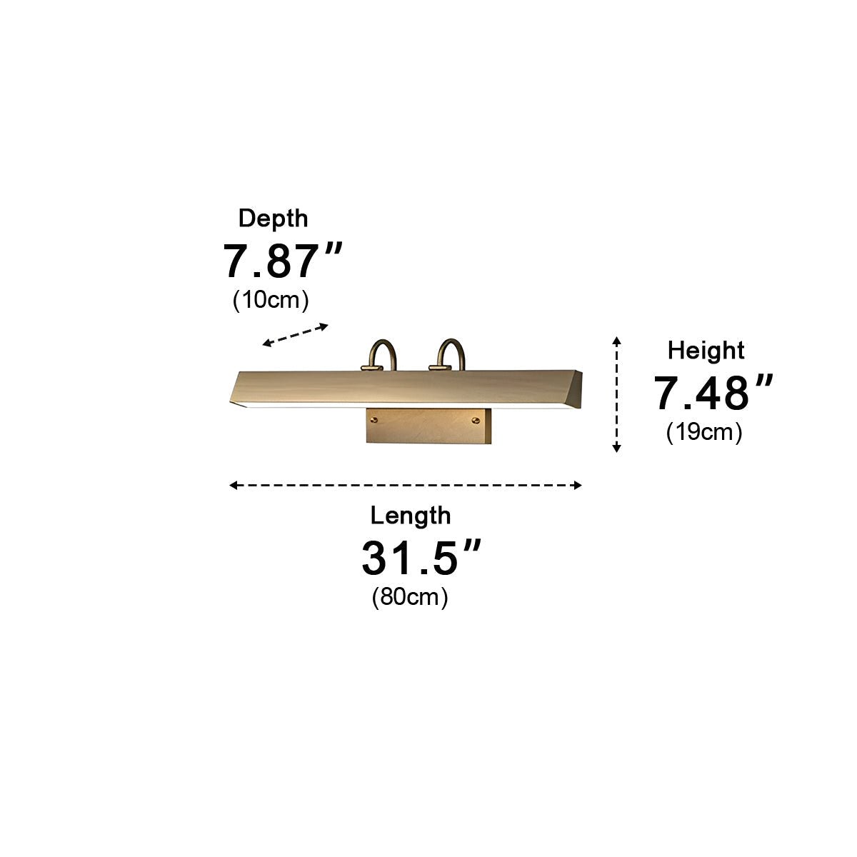Waterproof Modern Copper Long Strip Outdoor Porch LED Wall Lights - Flyachilles
