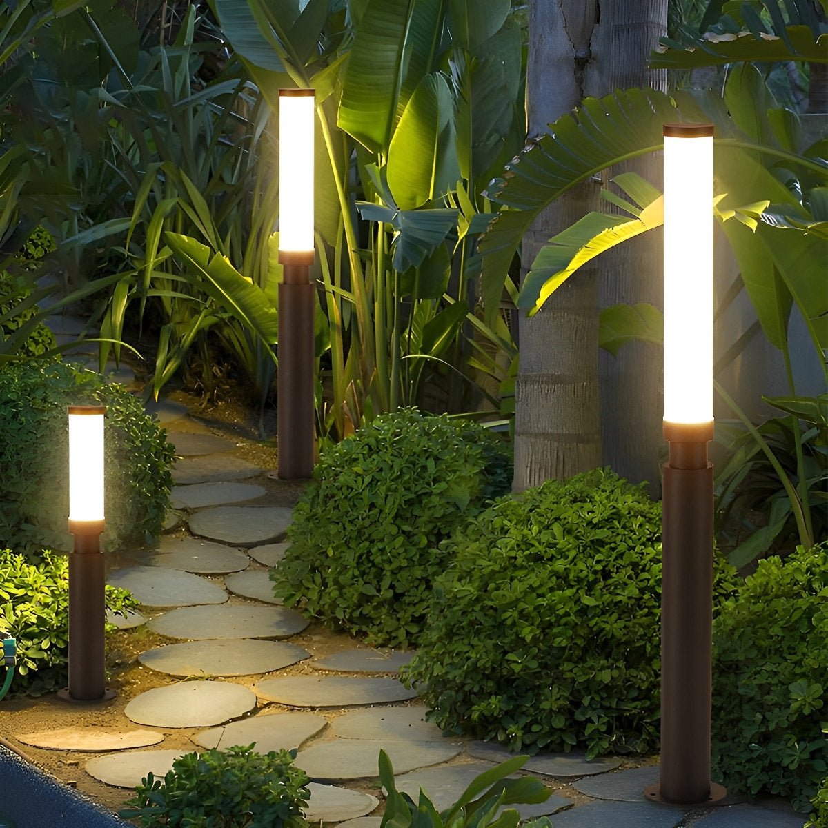 Waterproof Modern Cylinder Long Barrel LED Column Post Lights Landscape ...