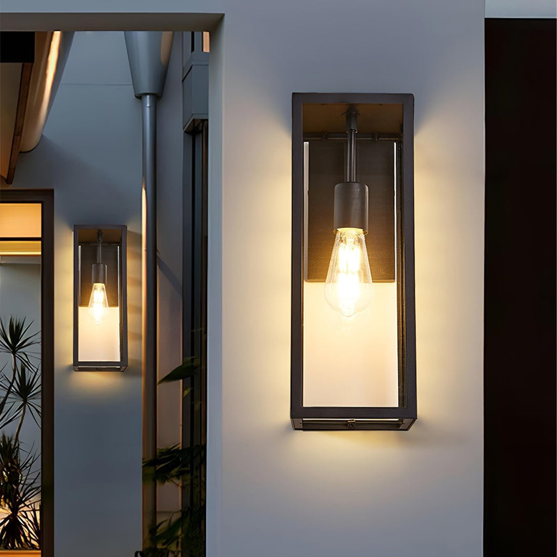 Waterproof Modern Farmhouse Rectangular Outdoor LED Porch Wall Lights - Flyachilles