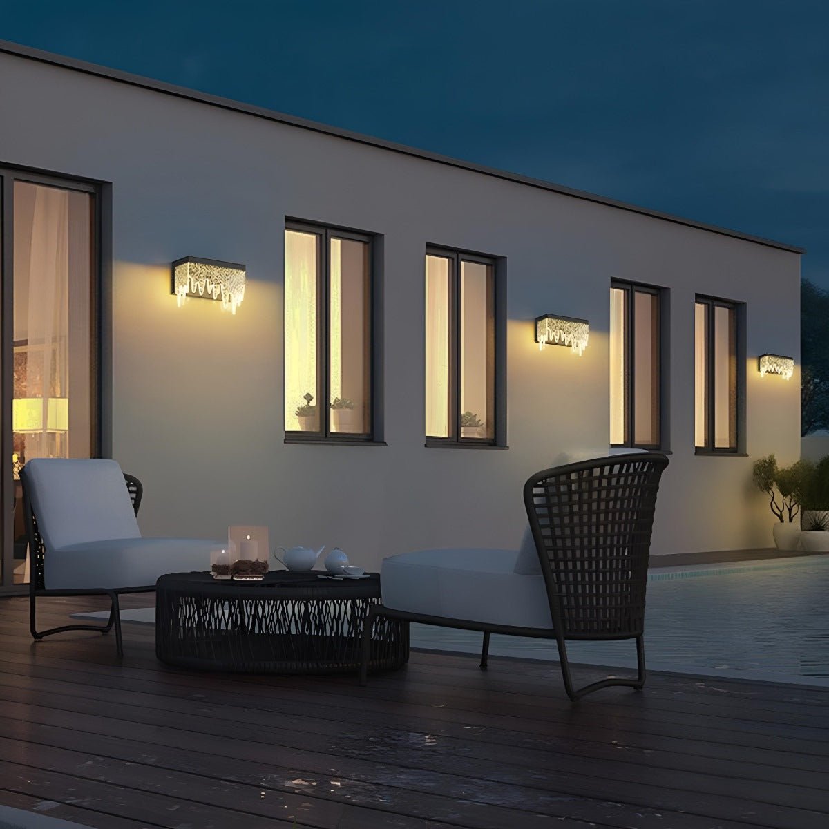 Waterproof Modern Farmhouse Waterfall Outdoor Porch LED Wall Lights - Flyachilles