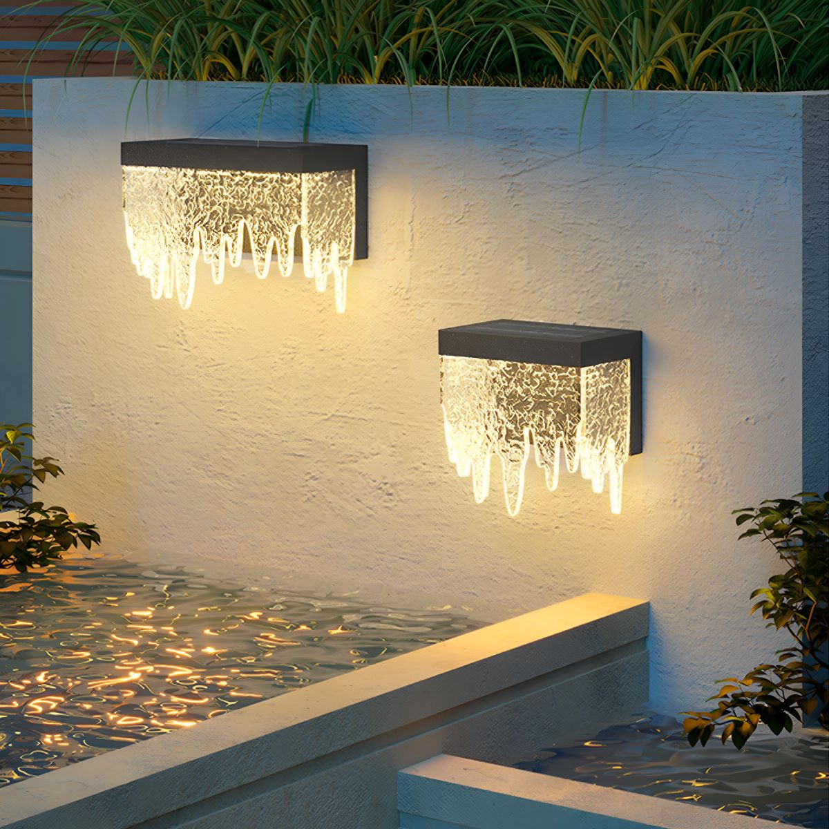 Waterproof Modern Farmhouse Waterfall Outdoor Porch LED Wall Lights - Flyachilles