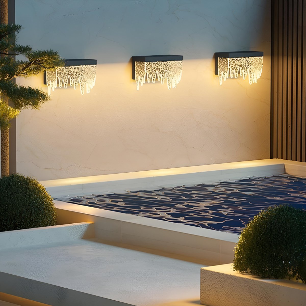 Waterproof Modern Farmhouse Waterfall Outdoor Porch LED Wall Lights - Flyachilles