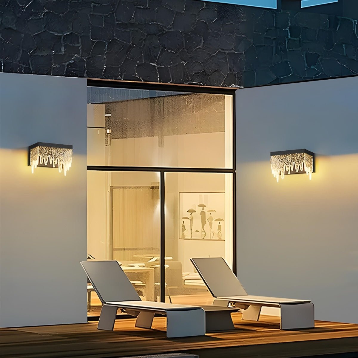 Waterproof Modern Farmhouse Waterfall Outdoor Porch LED Wall Lights - Flyachilles
