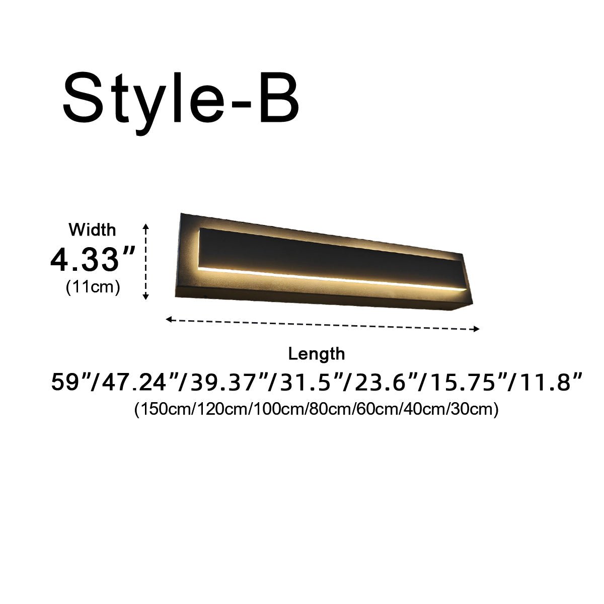 Waterproof Modern LED Long Strip Outdoor Wall Porch Lights - Flyachilles
