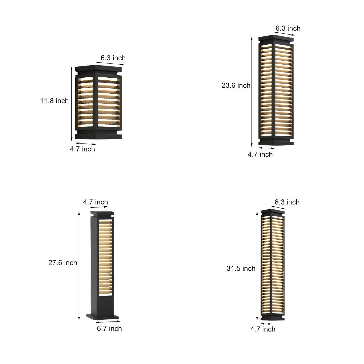 Waterproof Modern LED Path Lights Outdoor Post Lights - Flyachilles