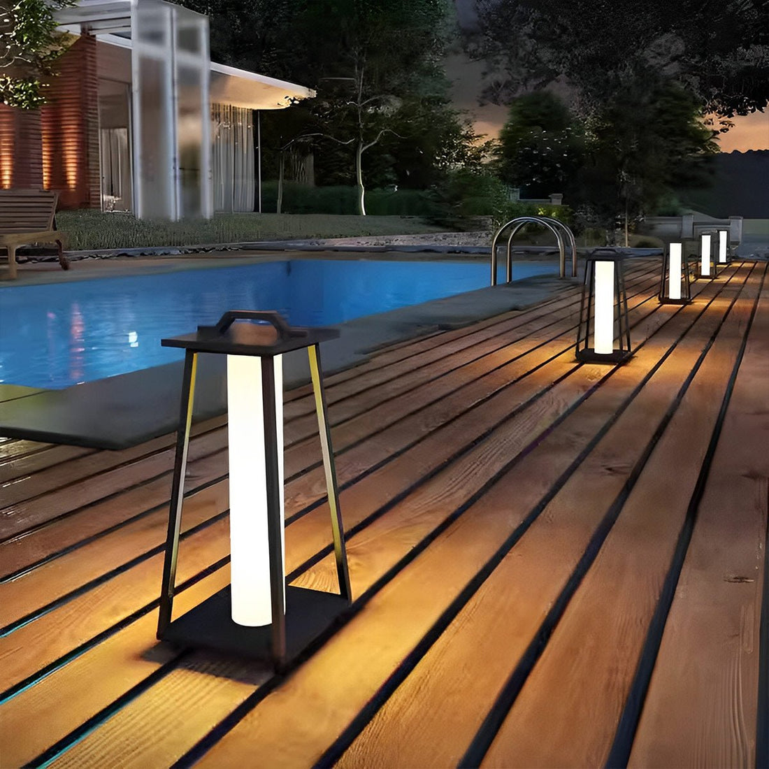 Waterproof Modern Minimalist Geometric LED Outdoor Floor Lamp - Flyachilles