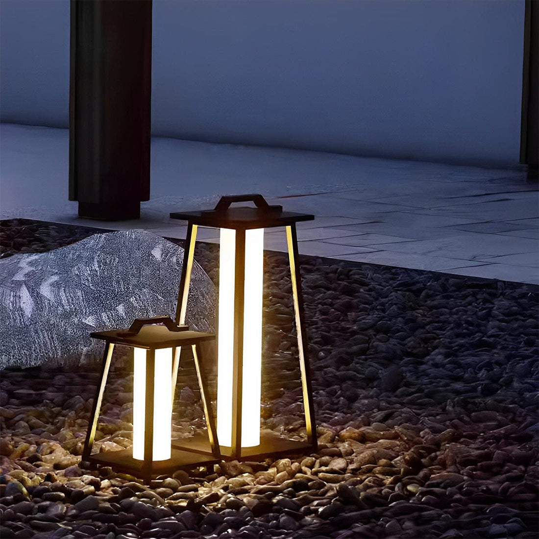 Waterproof Modern Minimalist Geometric LED Outdoor Floor Lamp - Flyachilles