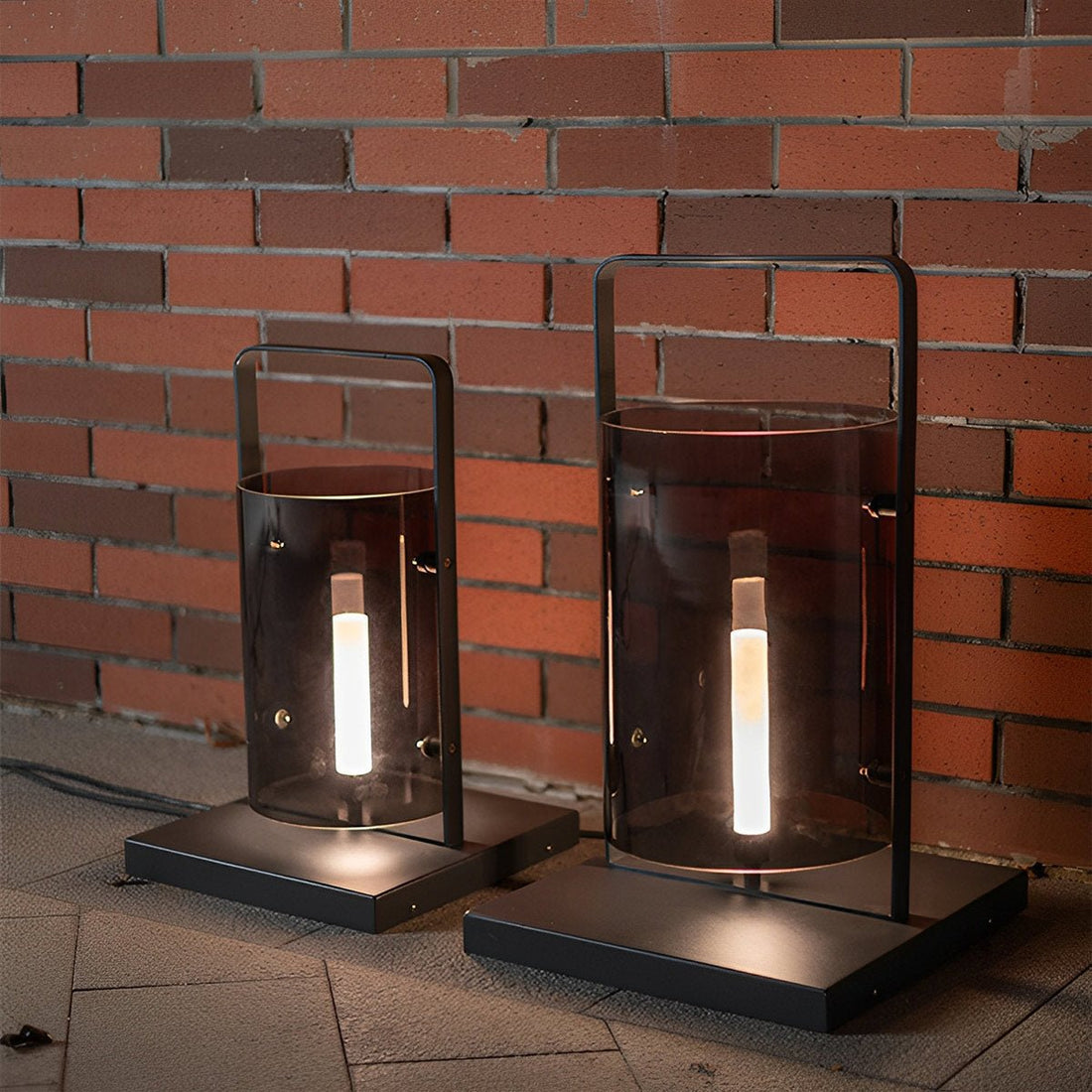 Waterproof Modern Minimalist Glass Cylinder LED Outdoor Floor Lamp - Flyachilles