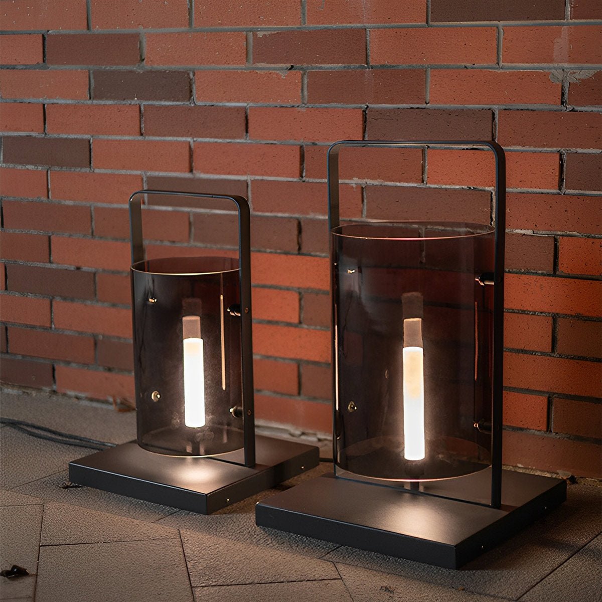 Waterproof Modern Minimalist Glass Cylinder LED Outdoor Floor Lamp - Flyachilles