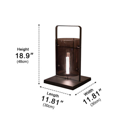 Waterproof Modern Minimalist Glass Cylinder LED Outdoor Floor Lamp - Flyachilles