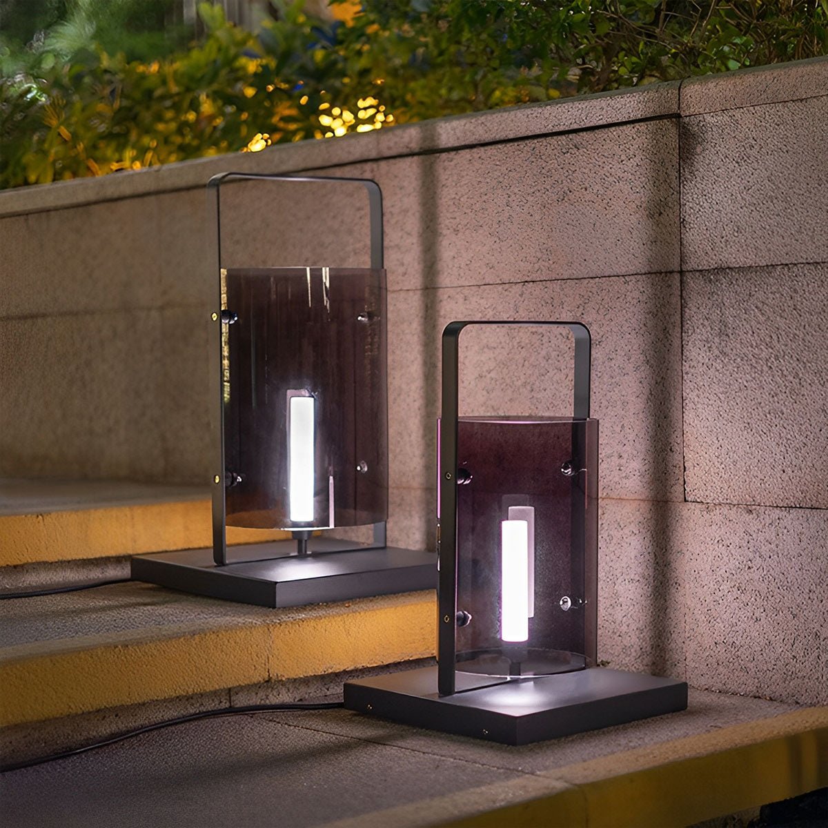 Waterproof Modern Minimalist Glass Cylinder LED Outdoor Floor Lamp - Flyachilles