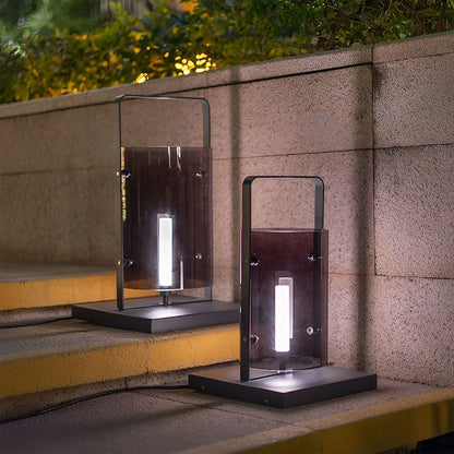 Waterproof Modern Minimalist Glass Cylinder LED Outdoor Floor Lamp - Flyachilles